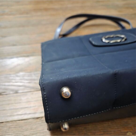 Vintage Naturalizer Navy Structured Handbag — Simulated Leather — 9.5” x 6.5” - Picture 2 of 11